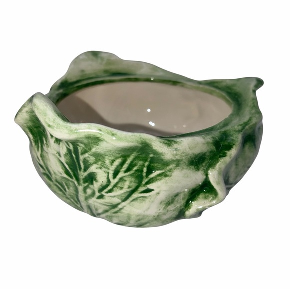 Vintage Holland Signed Studio Pottery Bowl |Green Leaf Glaze | Signed Dated 1996 - Picture 3 of 11